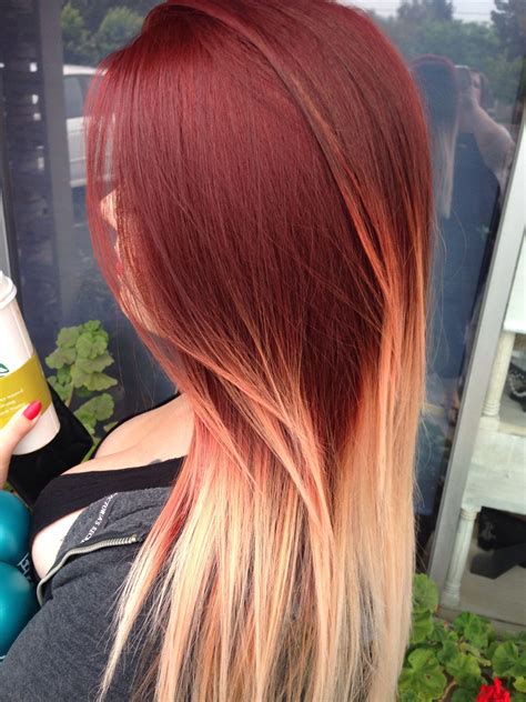 dark brown to red ombre short hair|blonde to red hair ombre.